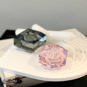 【HÜBSCH微瑕出清品】- 340704 水晶玻璃寶石造型燭台組 蠟燭 擺