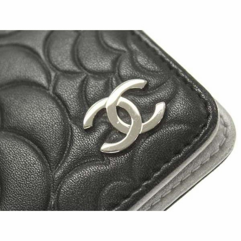 シャネル 手帳カバー カメリア 黒 ココマーク ラムスキン CHANEL ノートカバー 事務用品 | LINEショッピング