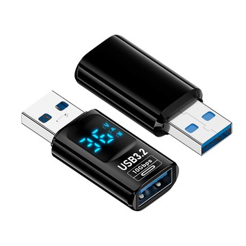 Kamera (2入) USB-A公轉USB-A母 數顯PD轉接頭 數據顯示轉接器 快充傳輸轉接頭 36W/12V/3A