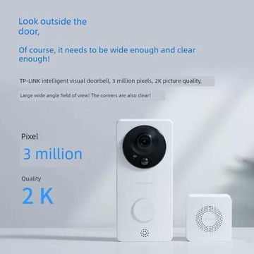 TP-LINK可視門鈴家用電子智能貓眼門口攝影頭2K監控攝像頭wifi無線DB52C大廣角語音通話