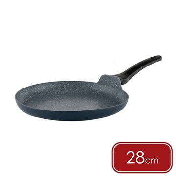 《MUHLER》Nia大理石可麗餅不沾平底鍋-灰藍28cm-- 平煎鍋 不沾鍋 可麗餅鍋