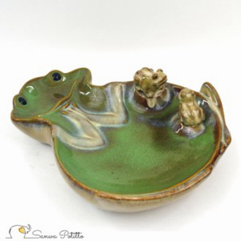 カエルの平皿 水飲み皿 M 高さ9 5cm かえる アマガエル インテリア おしゃれ かわいい プレゼント ギフト ガーデニング 通販 Lineポイント最大1 0 Get Lineショッピング