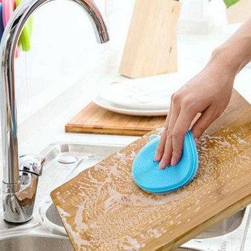 萬能 可重複使用清潔洗碗刷 厚製 多色矽膠洗碗刷 矽膠菜瓜布 不傷鍋具 不傷碗盤 蔬果清洗刷 廚房清潔 碗盤清潔 最低價