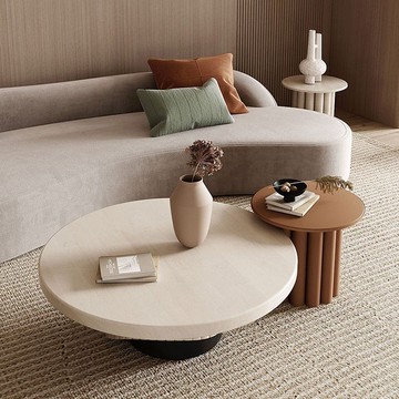 【含稅/免運】 茶幾客廳家用小戶型奶油風輕奢現代簡約北歐網紅創意圓形桌子組合