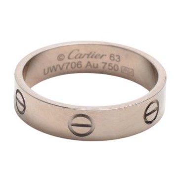 Cartier 卡地亞 經典LOVE RING 系列18K白K金男婚戒