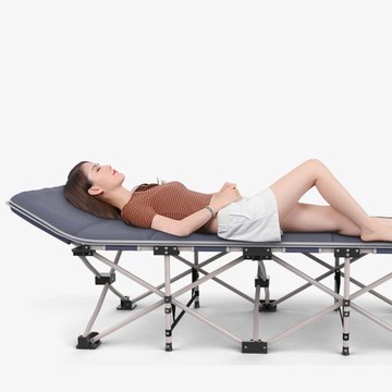 【西格傢飾】免組裝加厚牛津布防翻折疊床(耐磨透氣款/附收納袋/午休床/躺椅/行軍床)