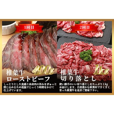 ふるさと納税 総重量3.5kg！椎葉牛オールスター定期便≪ローストビーフ・切り落とし・焼き肉・スライス・ステーキ≫ 宮崎県椎葉村