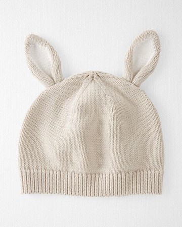 Baby Organic Cotton Sweater Knit Bunny Cap