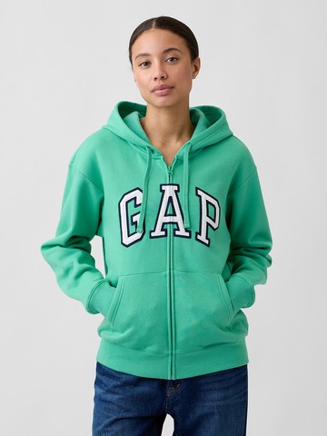 寬鬆版 Gap Logo 拉鍊連帽外套