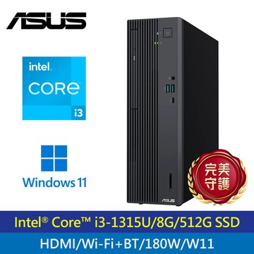 【ASUS 華碩】H-V500SV-31315U004WD 13代I3四核桌機 黑色【三井3C】