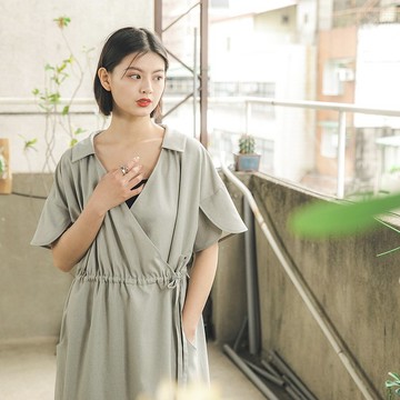 //SUMI x WEARMACAU// Yanfei_煙霏和服式洋裝_21SF104_療癒綠