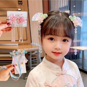 Baby童衣 中國古風兒童髮夾 宮廷流蘇造型髮飾 過年喜氣髮飾 11778