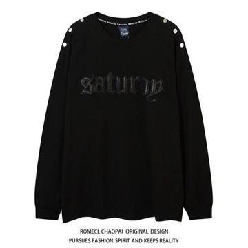 ROMECL歐美嬉皮小眾ins港味chic寬松休閑圓領衛衣個性百搭長袖T恤