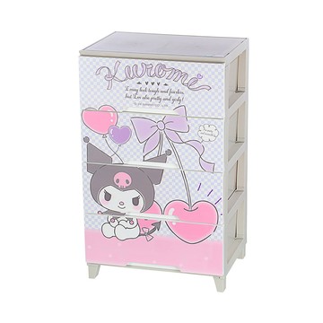 Sanrio 【 KEYWAY】 酷洛米寬型四層收納櫃-櫻桃款120L-1入