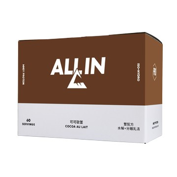 *獨家新口味上市* [ALLIN] 分離乳清 (60包/盒) - 多口味-可可歐蕾(水解+分離乳清)
