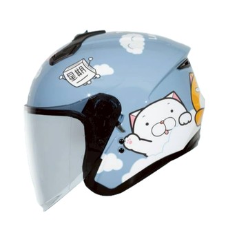 SOL SOXP SO-XP 安全帽 白爛貓 亞麻藍 半罩 3/4罩加長鏡片 輕量化 內藏墨鏡 雙D扣 雙層鏡