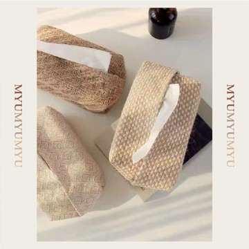 隔日到貨｜棉麻防水防塵紙巾套 車用掛式面紙盒 桌面抽取式面紙套 北歐風居家收納 限量現貨｜MYUMYU 沐慕家居 台灣