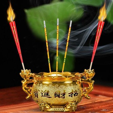 臺灣出貨🎊招財進寶雙耳自帶圍香爐陶瓷蓮花爐燒香小香爐供佛家用室內插香爐大減價🎁