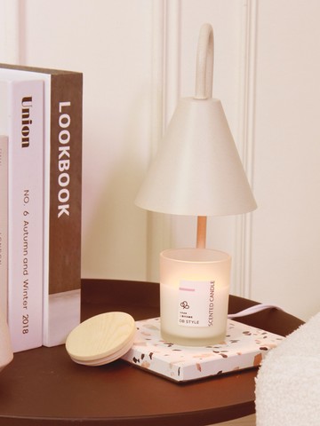 質感水磨石紋理蠟燭暖燈/融蠟燈