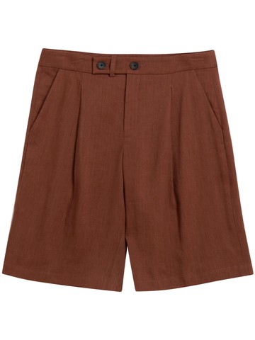 A.L.C. - Nico knee-length shorts - women - Viscose/Elastane/Linen/Flax - 2 - Red