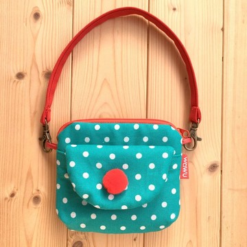 手腕方便包 (湖水綠點) (附繩) 接單生產*