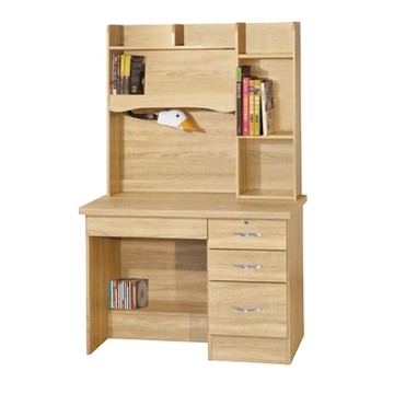 文創集 金雀3.5尺四抽書桌組合(附可調護眼燈)-105x55x165cm免組
