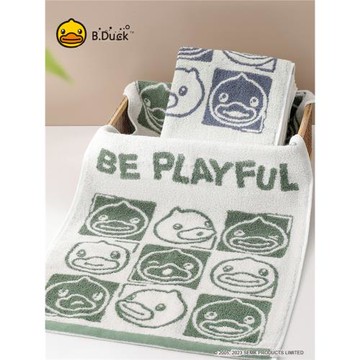 B.Duck小黃鴨純棉毛巾家用洗澡成人男洗臉女柔軟吸水不掉毛面巾