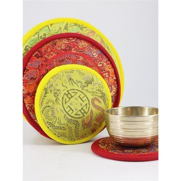 尼泊爾手工法器底墊音缽墊子佛音碗底座金剛鈴墊茶壺墊布藝養壺墊