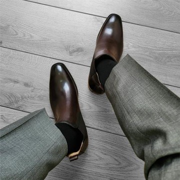 Chelsea切爾西靴男靴子Boots馬丁短靴英倫中幫真皮靴加絨高幫男鞋