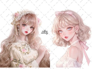 original sticker no.5685 人物貼紙 原創貼紙 人像貼紙 女孩貼紙 原創人物貼紙