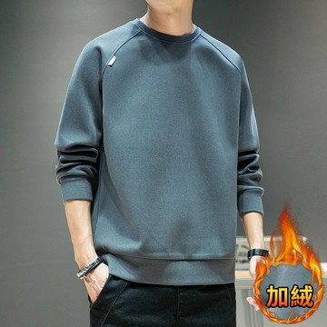 日系雙面磨絨長袖上衣大學T恤 / 兩種厚度可選 / 加絨保暖 / 高磅數 / 7色 / M-6XL / 大尺碼【QTJBYAPW93】