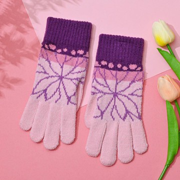 和柄蝴蝶紋單層手套-紫