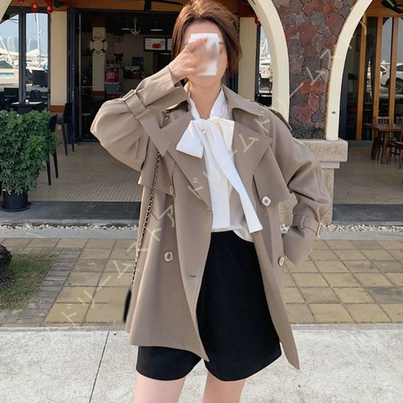 レディース 春服 スプリングコート ショート丈 ベルト付き コート ポケット付き オーバー 洋服 トップス アウター ゆったり 長袖 ファッション トレンチ 通販 Lineポイント最大0 5 Get Lineショッピング