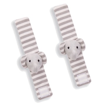 英國 JoJo Maman BeBe - 手腕響鈴玩具兩入組-優雅大象