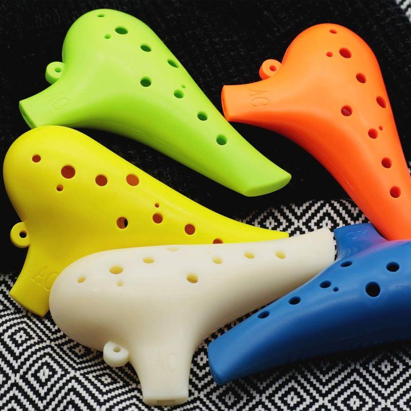 オカリナ 楽器 12穴 アルトプラスチック C調 AC Ocarina 吹奏管 樹脂 (イエロー)