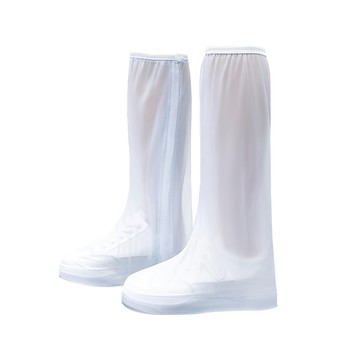 利雨 高筒防雨鞋套 防水防滑耐磨PVC材質 M碼  1雙  白色