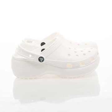 CROCS 女鞋 Classic Platform Clog W 洞洞鞋 雲朵涼拖鞋 休閒涼鞋 厚底鞋 懶人鞋 206750-100