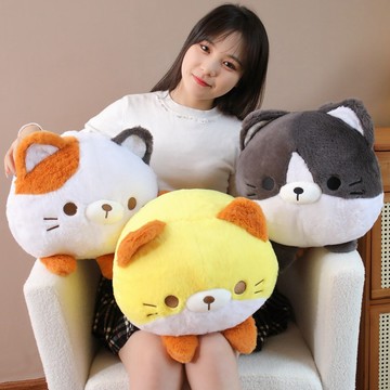 特惠促銷🚀🚀✨卡通可愛動物玩偶 圓滾滾三花貓咪抱枕 毛絨公仔 送小朋友節日禮物