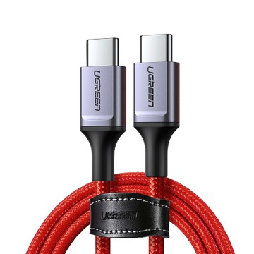 UGREEN 1M 3A  USB Type-C 公對公 快充傳輸線 收納皮帶 PD60W快充版