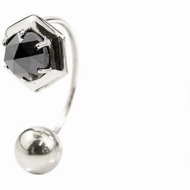 メンズ ピアス 片耳 ブラックダイヤモンド ホワイトゴールドk18 選べる丸玉キャッチ 6mm 7mm 2wayピアス ダイヤ 一粒 18金 男性用 フックピアス 通販 Lineポイント最大get Lineショッピング