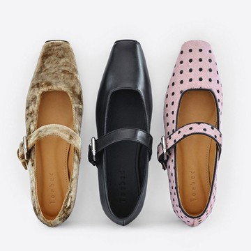 真皮大底胎馬毛瑪麗珍 | 意式小方頭絲絨 | 設計師款限量鞋