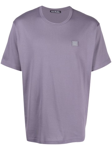 Acne Studios - face patch short-sleeved T-shirt - unisex - Cotton - S - Purple