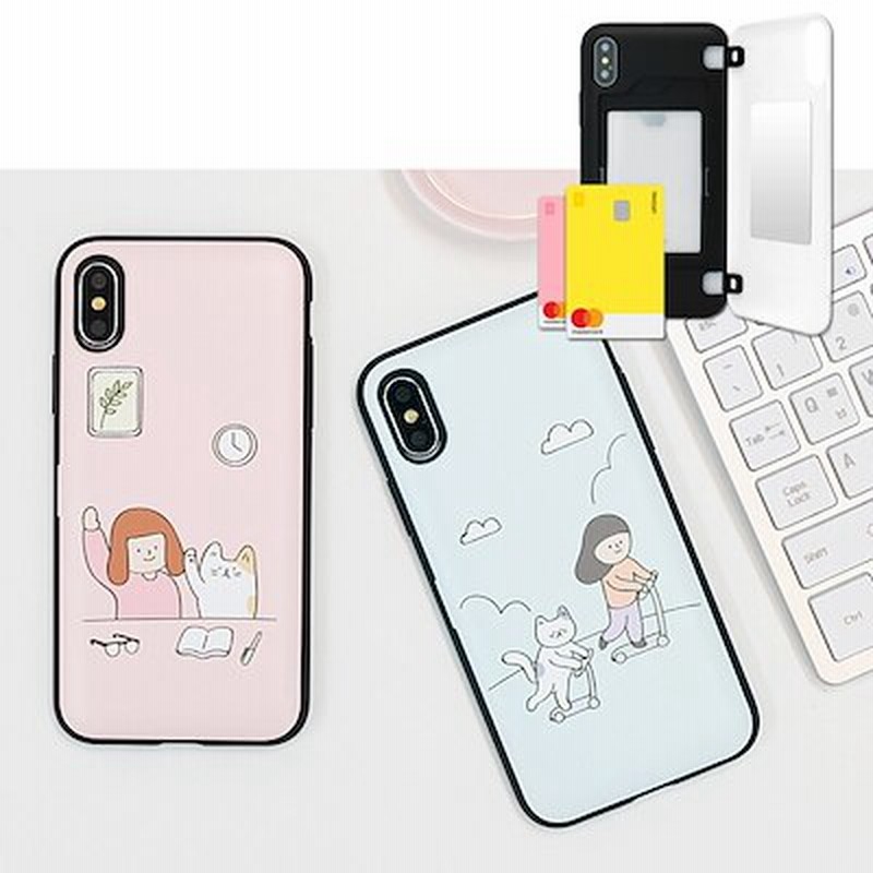 カード収納ケース Galaxy S10plus 韓国 ソウルメイト 一日 ゆるキャラ 女の子 猫 犬 通販 Lineポイント最大get Lineショッピング