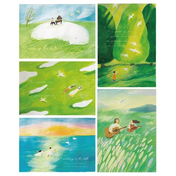 2025追光系列 插畫明信片 五入套組