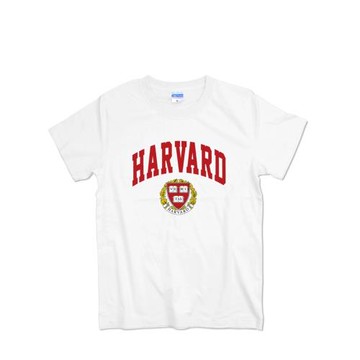 2023夏季新款哈佛大學校服T恤男女短袖歐美簡約Harvard情侶文化衫