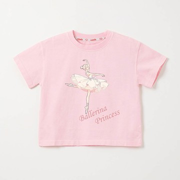 韓國 OZKIZ - 100%澳洲棉純粹呼吸短袖上衣-芭蕾少女-淺粉