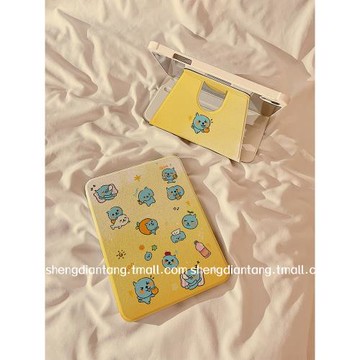 夏日橙汁酷兒可愛360度旋轉iPad10保護套2024新款適用蘋果iPad10.2寸mini6平板Air4/5保護殼pro女軟9.7帶筆槽