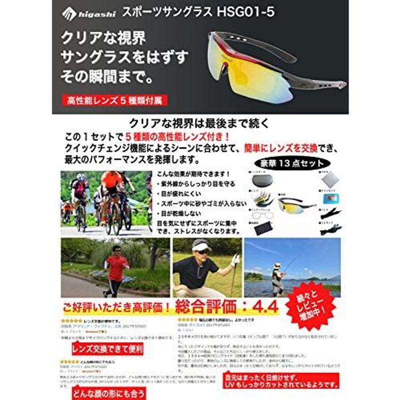 HIGASHI スポーツサングラス 国内正規品 偏光 国内試験済 UV400 紫外線