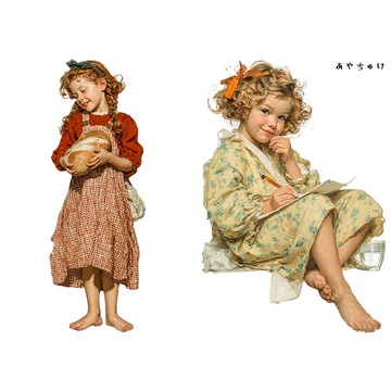 【4 月新品 2】08-127-0153 人物貼紙 鄉村女孩 B