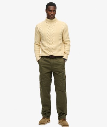 Superdry Men's Men's Mens Classic Organic Cotton Baggy Cargo Pants, Green, Size: 30/32 - Size: 0.9375